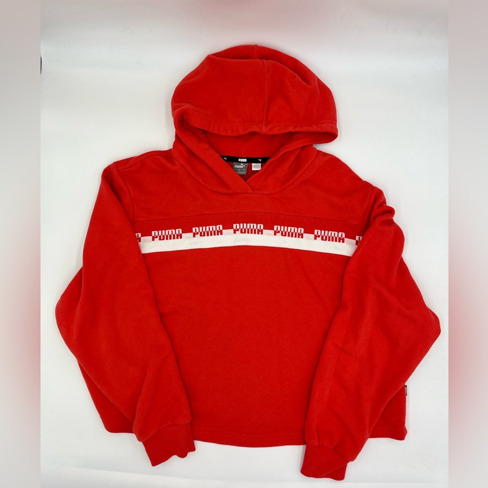 Red Puma cropped hoodie